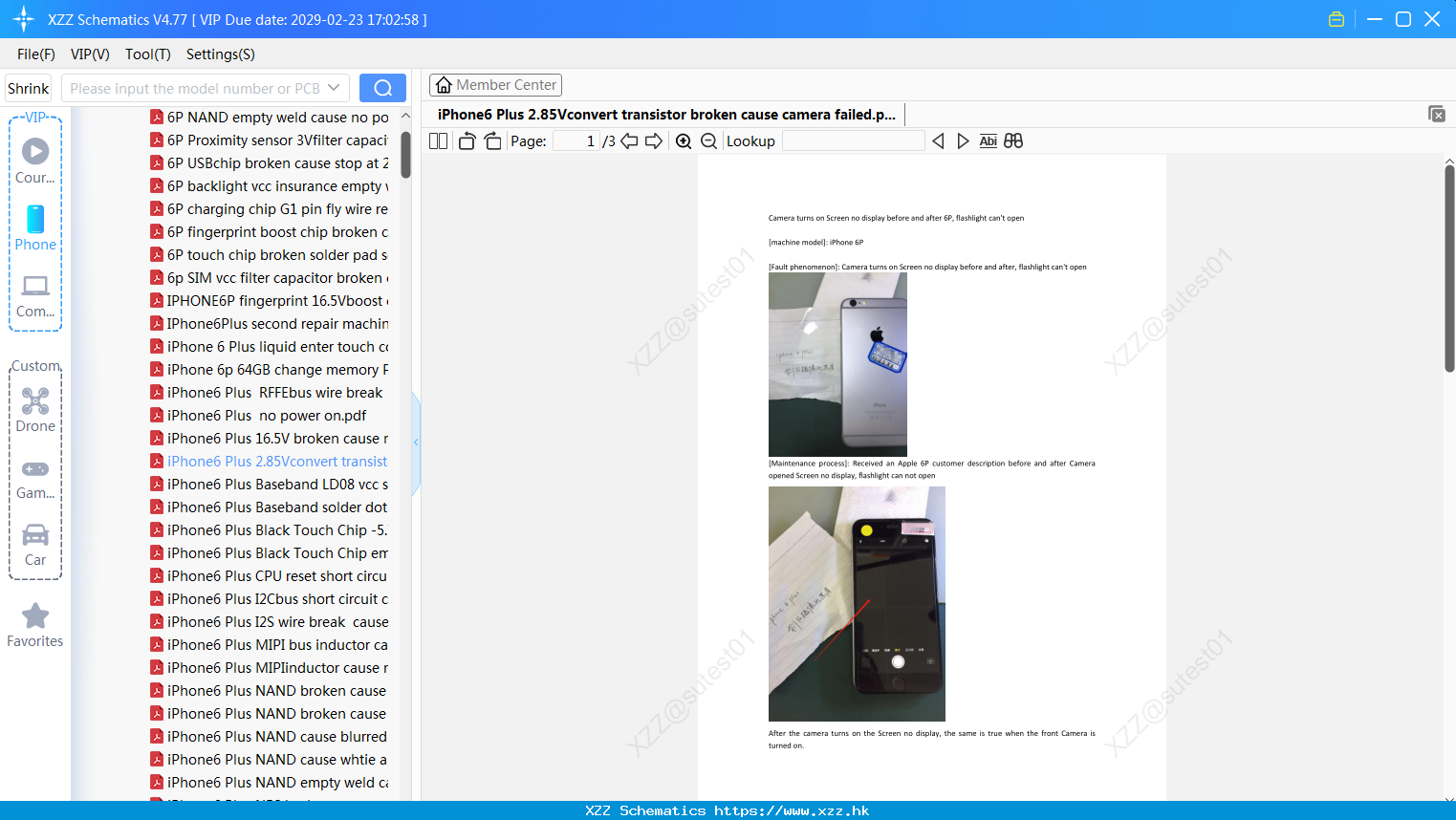 IPhone6 Plus 2.85Vconvert Transistor Broken Cause Camera Failed